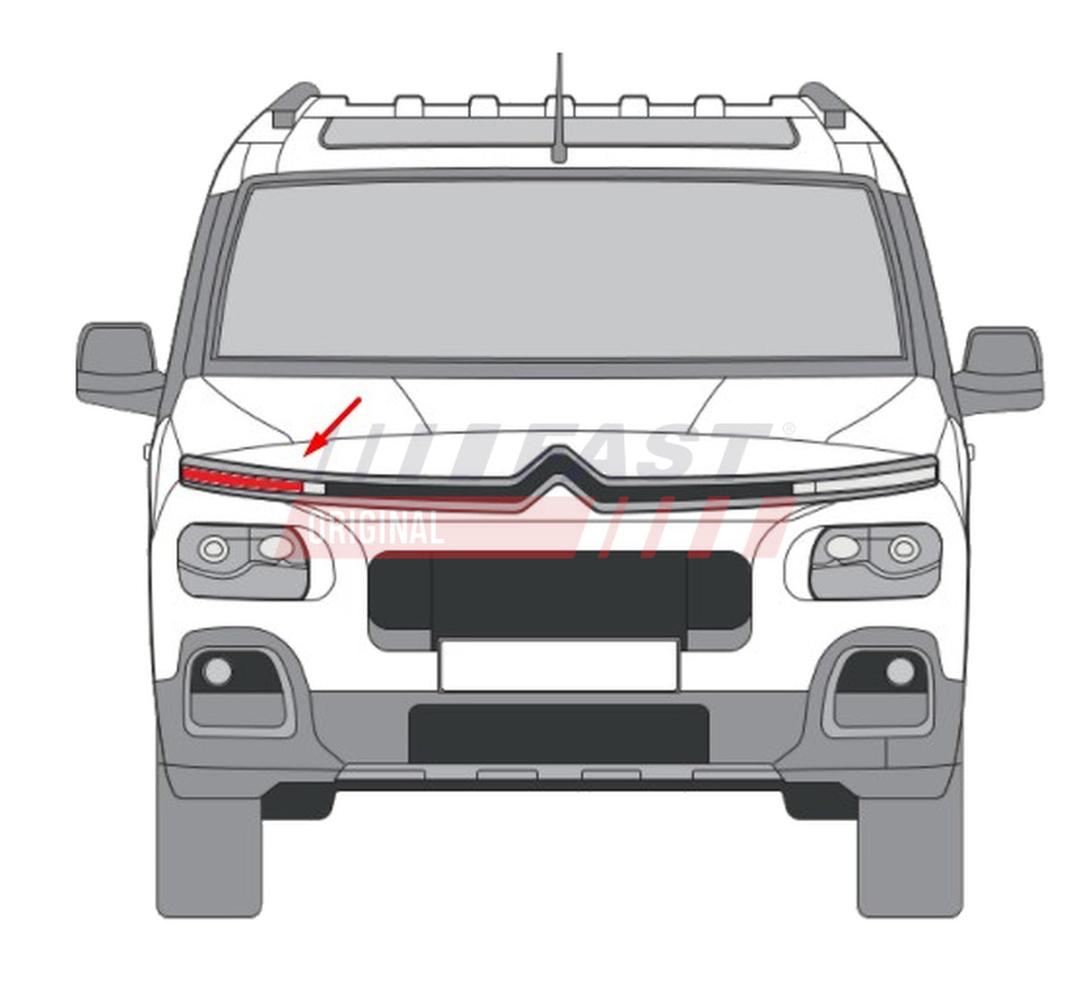 Feu de jour côté droit pour Citroën Berlingo — FT13597 — vue 1