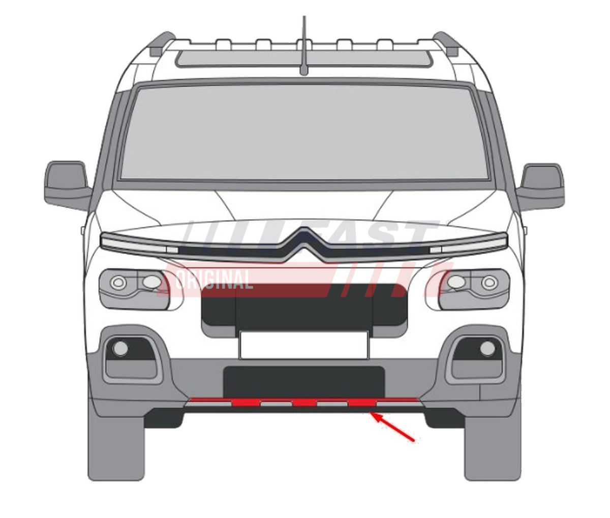 Baguette de pare-chocs pour Citroën Berlingo — FT13606 — vue 2