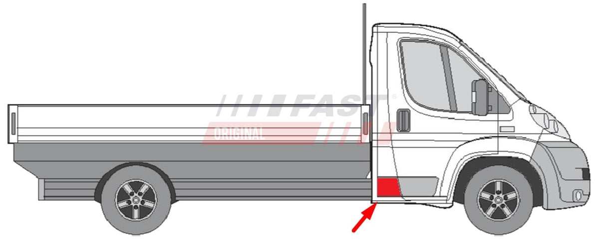 Baguette extérieure arrière, côté droit pour Fiat Ducato — FT14120 — vue 1