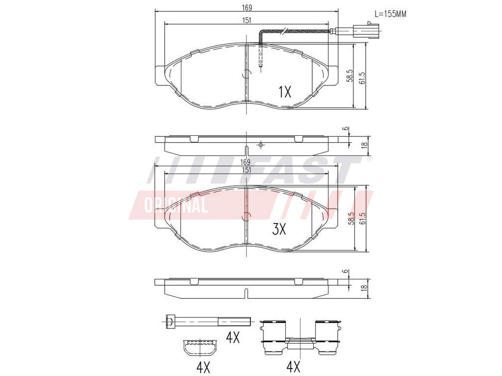 Plaquettes de frein avant pour Fiat Ducato — FT29130 — vue 1