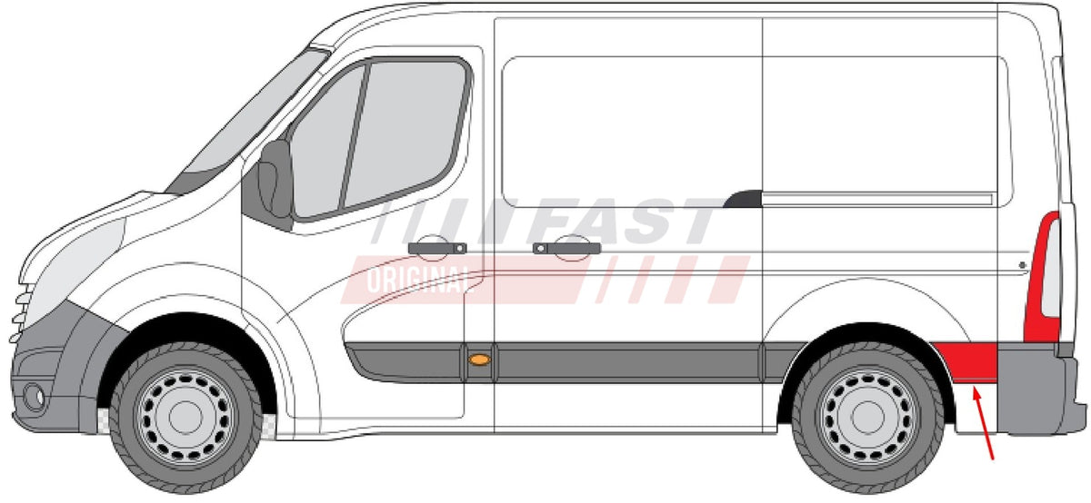 Baguette extérieure côté gauche pour Renault Master III — FT90424 — vue 1