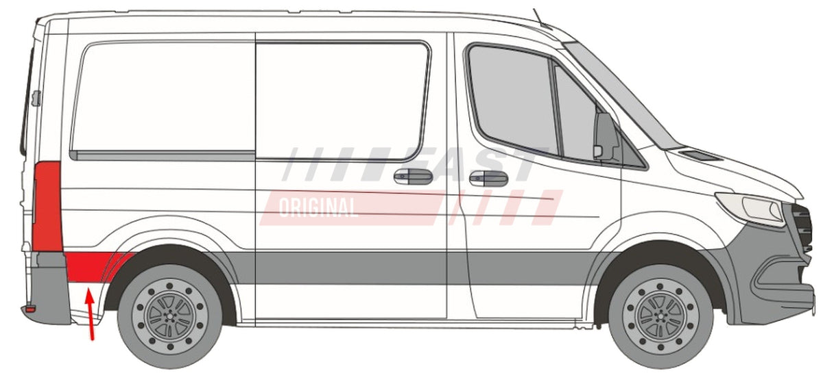 Baguette extérieure côté droit pour Mercedes-Benz Sprinter — FT90447 — vue 1
