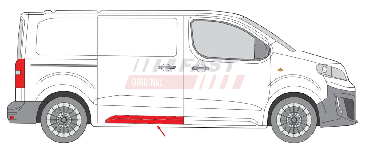 Baguette extérieure côté droit pour Citroën Jumpy — FT90466 — vue 2