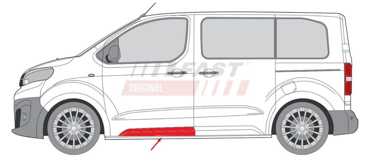 Baguette extérieure avant, côté gauche pour Citroën Jumpy — FT90467 — vue 2