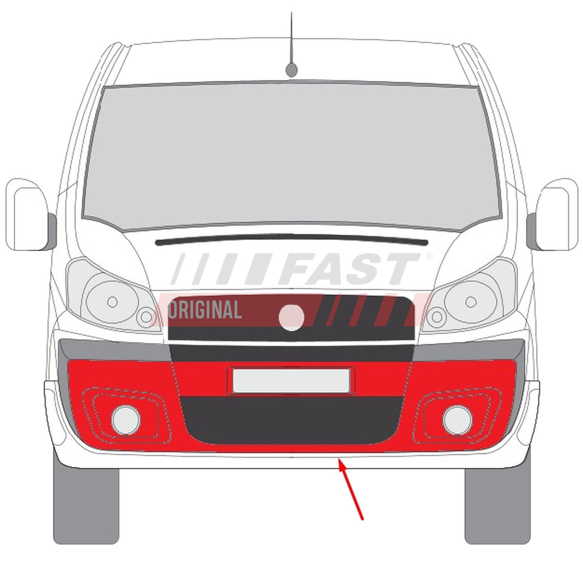 Pare-chocs avant pour Fiat Scudo — FT91010G — vue 2