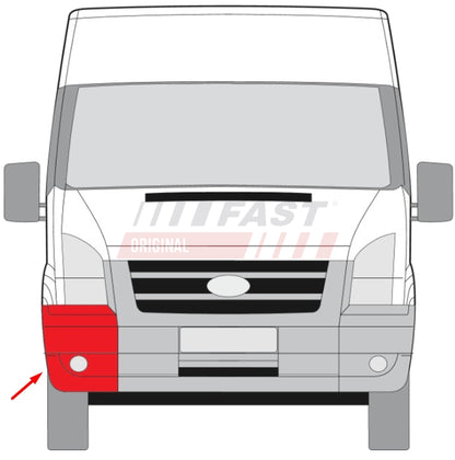 Pare-chocs avant, côté droit pour Ford Transit — FT91083G — vue 2
