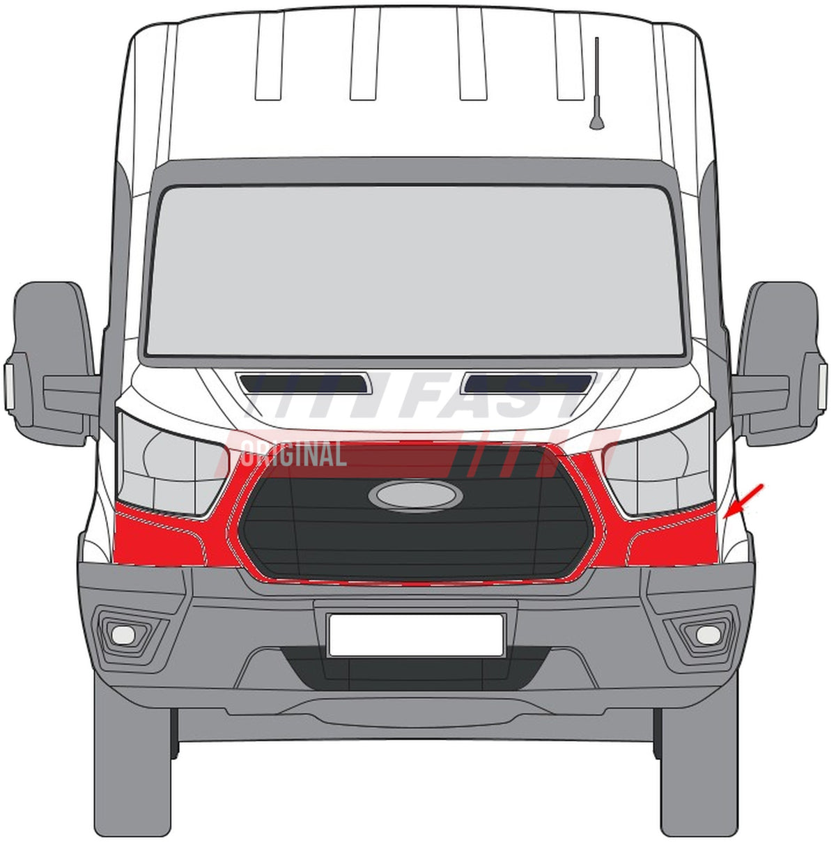 Pare-chocs avant pour Ford Transit — FT91140 — vue 2