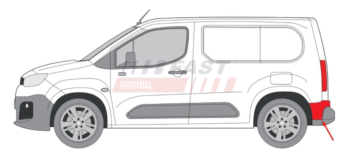 Coin de pare-chocs arrière, côté gauche pour Citroën Berlingo — FT91325 — vue 2