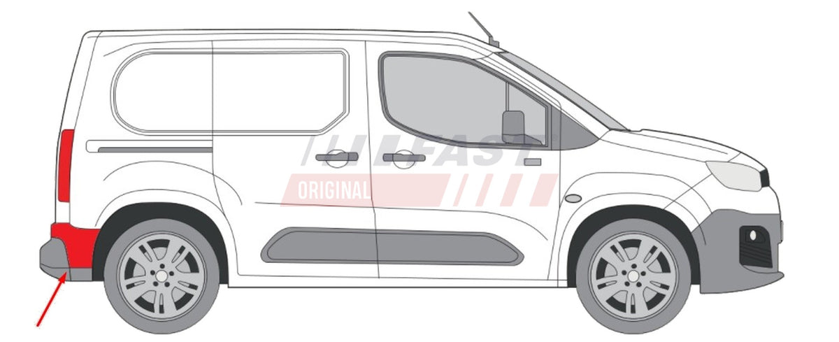 Coin de pare-chocs arrière, côté droit pour Citroën Berlingo — FT91326 — vue 2