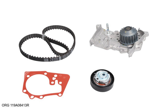 Pièce d’origine kit de distribution avec pompe à eau pour Renault 1.4 / 1.6 8V depuis 2009 Logan, ORG 119A08413R.