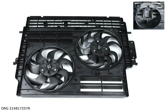 Pièce d’origine carénage de ventilateur de radiateur 2.0dCi, 19-, arrière, complet pour Renault Trafic, 214817257R.