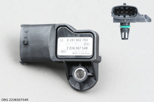 Pièce d’origine capteur de pression d’air d’admission 1.9dCi, 05- pour Renault Mégane / Renault Laguna, 223650754R.
