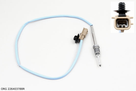 Pièce d’origine capteur de température des gaz d’échappement 1.5dCi, 09-, 68cm pour Renault, 226403788R.