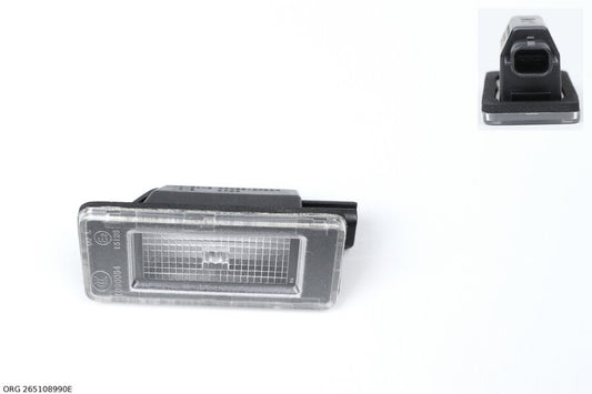 Pièce d’origine éclairage de plaque d’immatriculation 17-, LED pour Dacia Duster, 265108990E