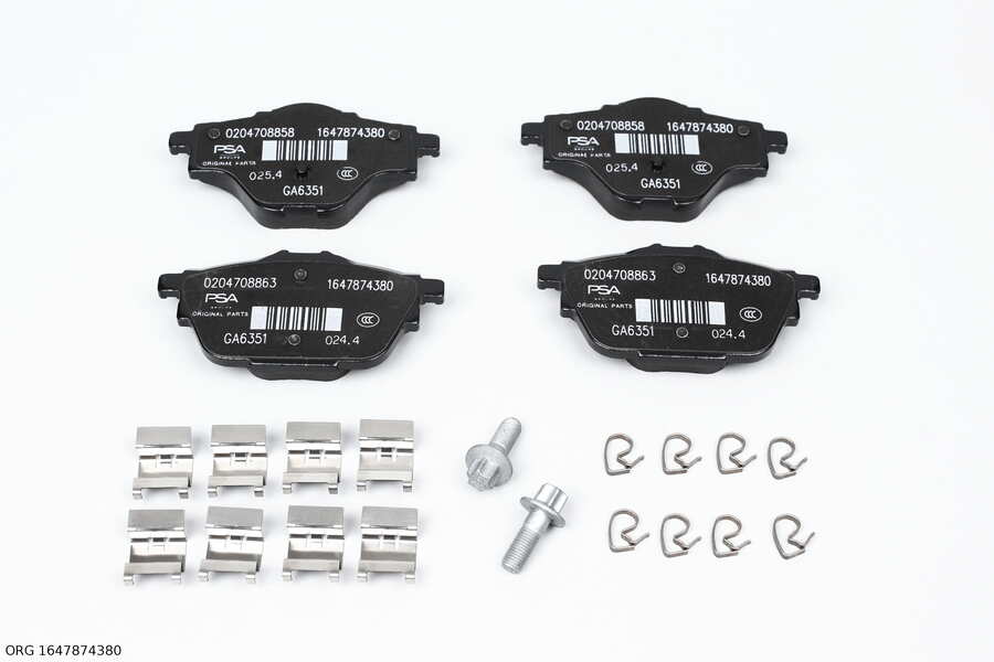 Jeu de plaquettes de frein d’origine PSA Citroën C4, Citroën C4 Picasso à partir de 2013 1647874380 - vue 1