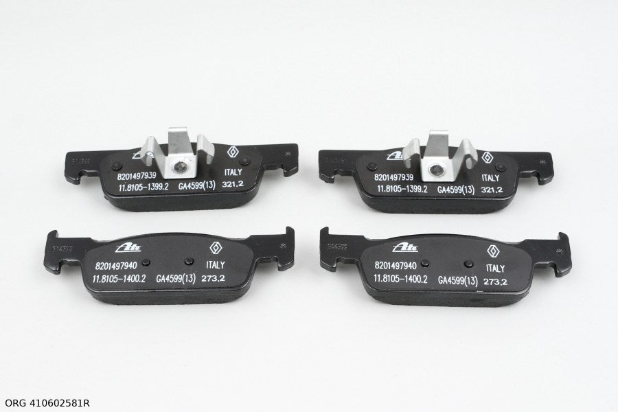 Plaquettes de frein avant d'origine Renault Clio IV 2012- 140 mm 410602581R - vue principale