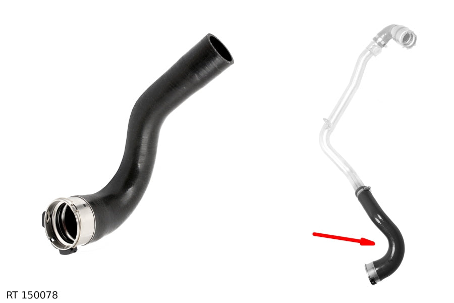 Durite d’air de suralimentation — Renault Master — 2.3 dCi — à partir de 2014 — biturbo, entre le turbo et l’échangeur — RT 150078 — vue 1