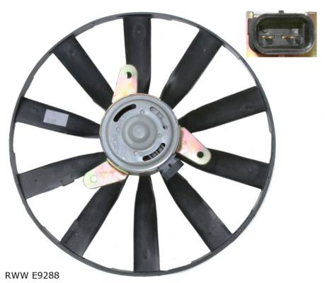 Ventilateur de refroidissement moteur — Renault 19 / Clio à partir de 1998 — diamètre 290 mm — RWW E9288 — vue 2