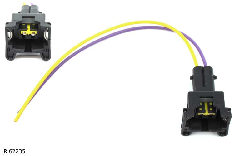 Connecteur électrique de réparation — avertisseur sonore Citroën/Peugeot/Renault, 2 broches, avec fils — R 62235 — vue 1