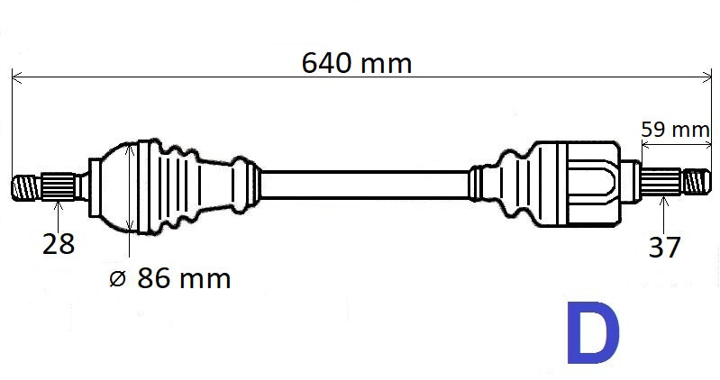 Arbre de transmission côté gauche pour Peugeot 508 I / II/Sw — T6290 — vue 1