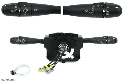 Bloc de commandes sous volant — Peugeot 307 — avec commande d’antibrouillards et d’ordinateur de bord — VAL 251485/U — vue 3