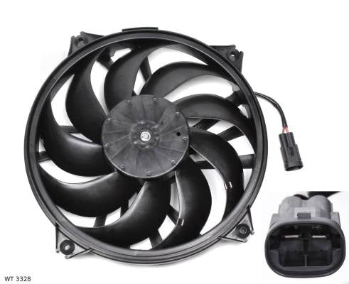 Ventilateur de refroidissement moteur — Peugeot 307 / Partner / Citroën C5 — 385 mm — ensemble — WT 3328 — vue 1