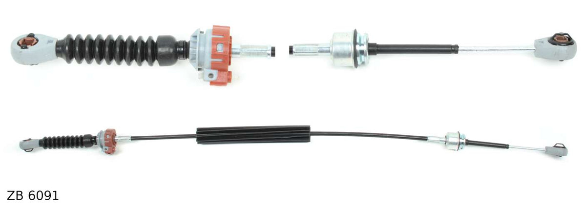 Câble de commande de boîte de vitesses — Renault Kangoo — 2003 à 2007 — côté gauche — ZB 6091 — vue 1