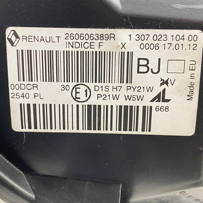 Pièce d'origine Phare xénon avant gauche pour Renault Megane III 260606389R