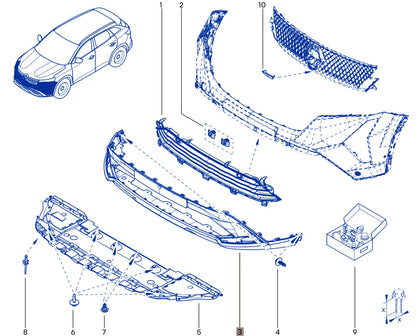 Pièce d'origine Diffuseur de pare-chocs avant pour Renault Rafale 620268796R
