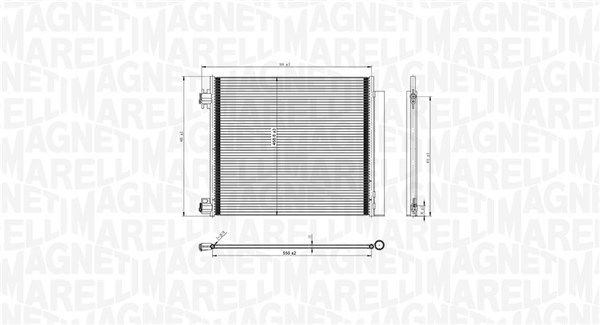 Dessin technique du fabricant — Condenseur de climatisation — Magneti Marelli 350203832000