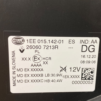 Pièce d'origine Phare avant gauche pour Renault Megane EV E-Tech 260607213R