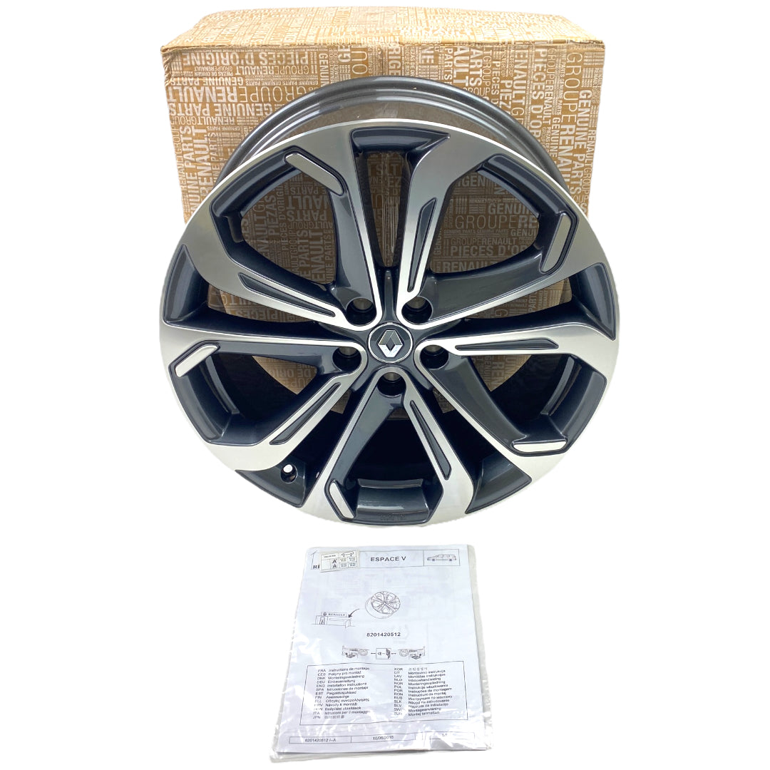 Pièce d'origine Jante alliage 20 pouces pour Renault Espace V 8201420512