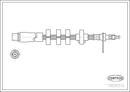 Schéma technique du fabricant — Flexible de frein — CORTECO 19026370