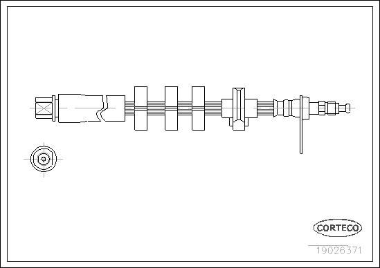Schéma technique du fabricant — Flexible de frein — CORTECO 19026371