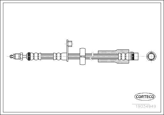 Schéma technique du fabricant — Flexible de frein — CORTECO 19034949
