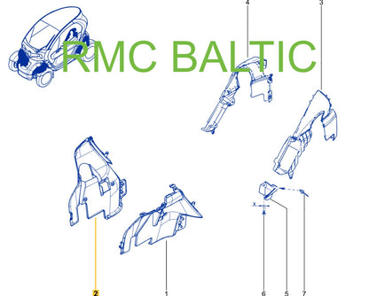 Pièce d'origine Pare-boue intérieur avant droit pour Renault Twizy Z.E 638408181R