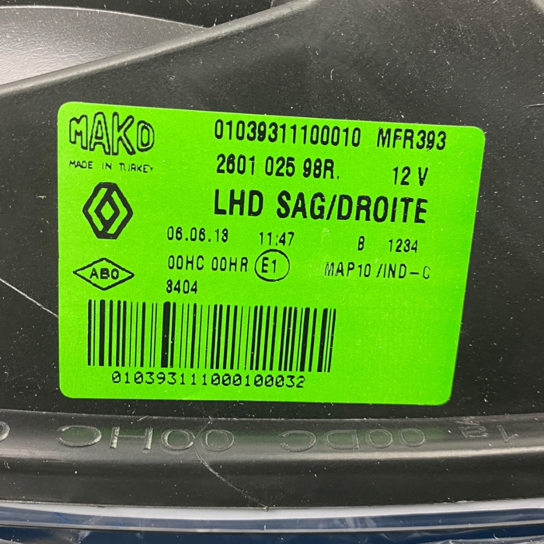 Pièce d'origine Phare avant droit pour Renault Fluence 260102598R