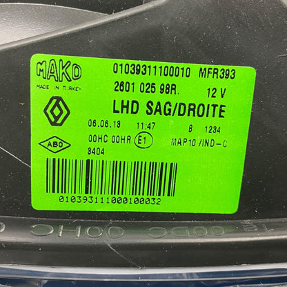 Pièce d'origine Phare avant droit pour Renault Fluence 260102598R