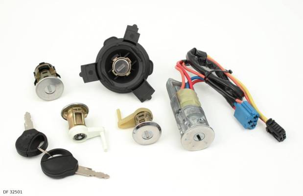 Kit de serrures et contacteur de démarrage pour Peugeot 206 CC à partir de 2002, côtés gauche et droit — DF 32501 — vue 1