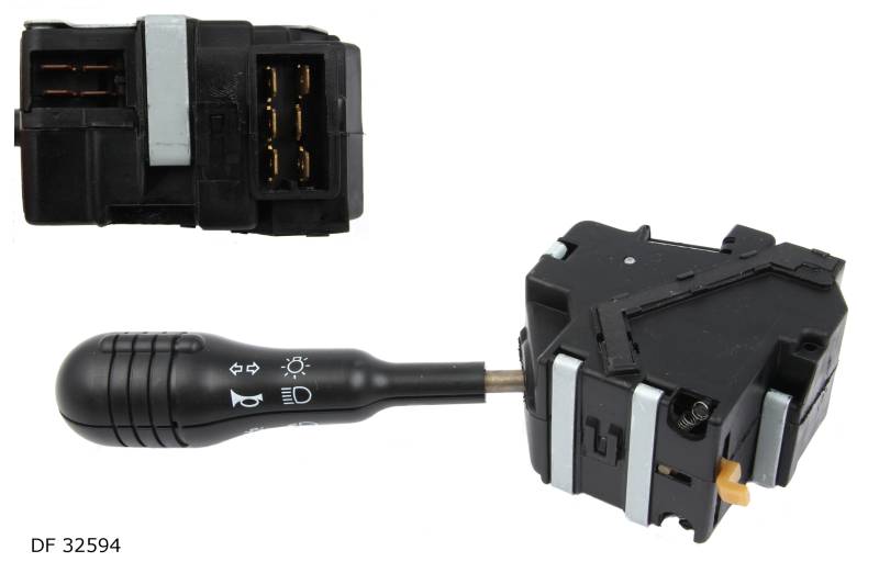 Commodo d’éclairage pour Renault Twingo à partir de 1993, avec avertisseur sonore, finition noire — DF 32594 — vue 1