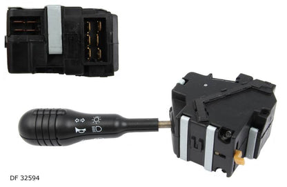 Commodo d’éclairage pour Renault Twingo à partir de 1993, avec avertisseur sonore, finition noire — DF 32594 — vue 1