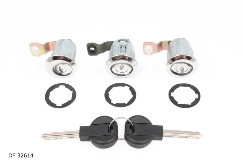 Jeu de barillets de serrure de porte pour Citroën Berlingo, Xsara et Peugeot Partner, 3 barillets — DF 32614 — vue 1