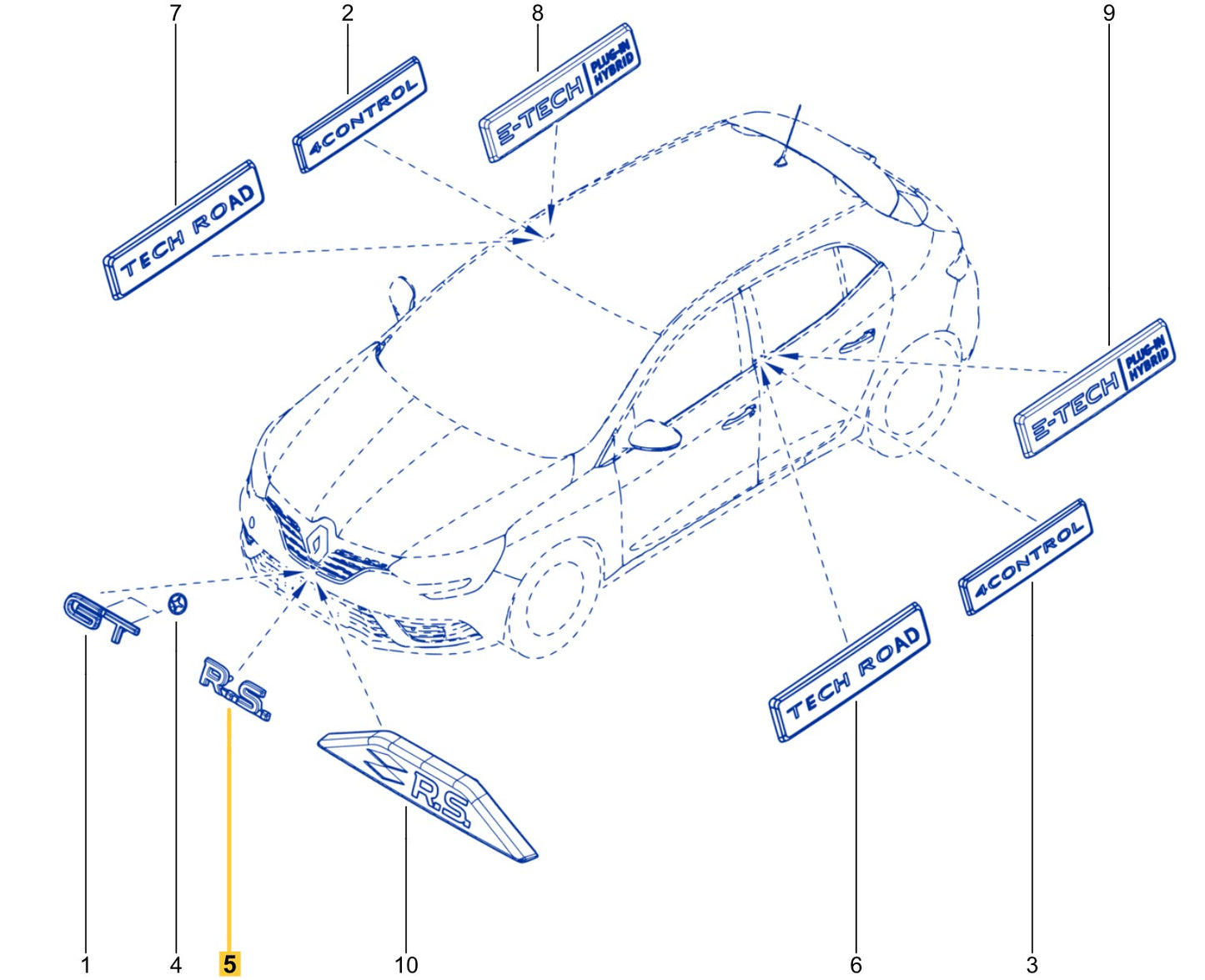Pièce d'origine Calandre avec emblème logo pour Renault Megane IV RS _MRS418_2