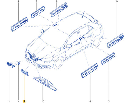 Pièce d'origine Calandre avec emblème logo pour Renault Megane IV RS _MRS418_2