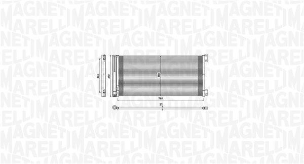 Dessin technique du fabricant — Condenseur de climatisation — Magneti Marelli 350203808000
