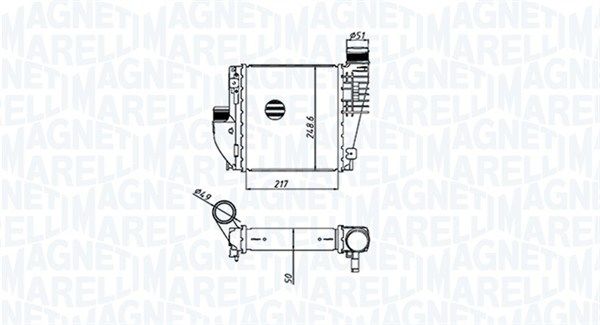Dessin technique du fabricant — Intercooler — Magneti Marelli 351319205330