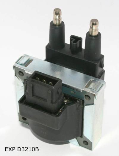 Bobine d’allumage — Renault 1.8 et 2.0, sorties mâles, connecteur noir — EXP D3210B — vue 1