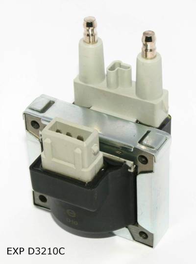 Bobine d’allumage — Renault 1.8 et 2.0, sorties mâles, connecteur blanc — EXP D3210C — vue 1