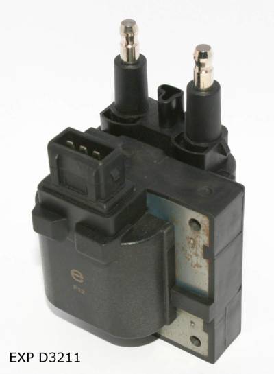 Bobine d’allumage — Renault 1.4 et 1.6, sorties mâles, connecteur noir — EXP D3211 — vue 1