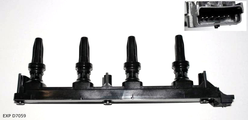 Rampe de bobines d’allumage — Citroën et Peugeot 1.8 et 2.0 16V EW à partir de 2004 — EXP D7059 — vue 1